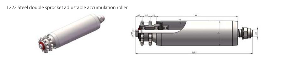 1222 Steel double sprocket roller la hagaajin karo