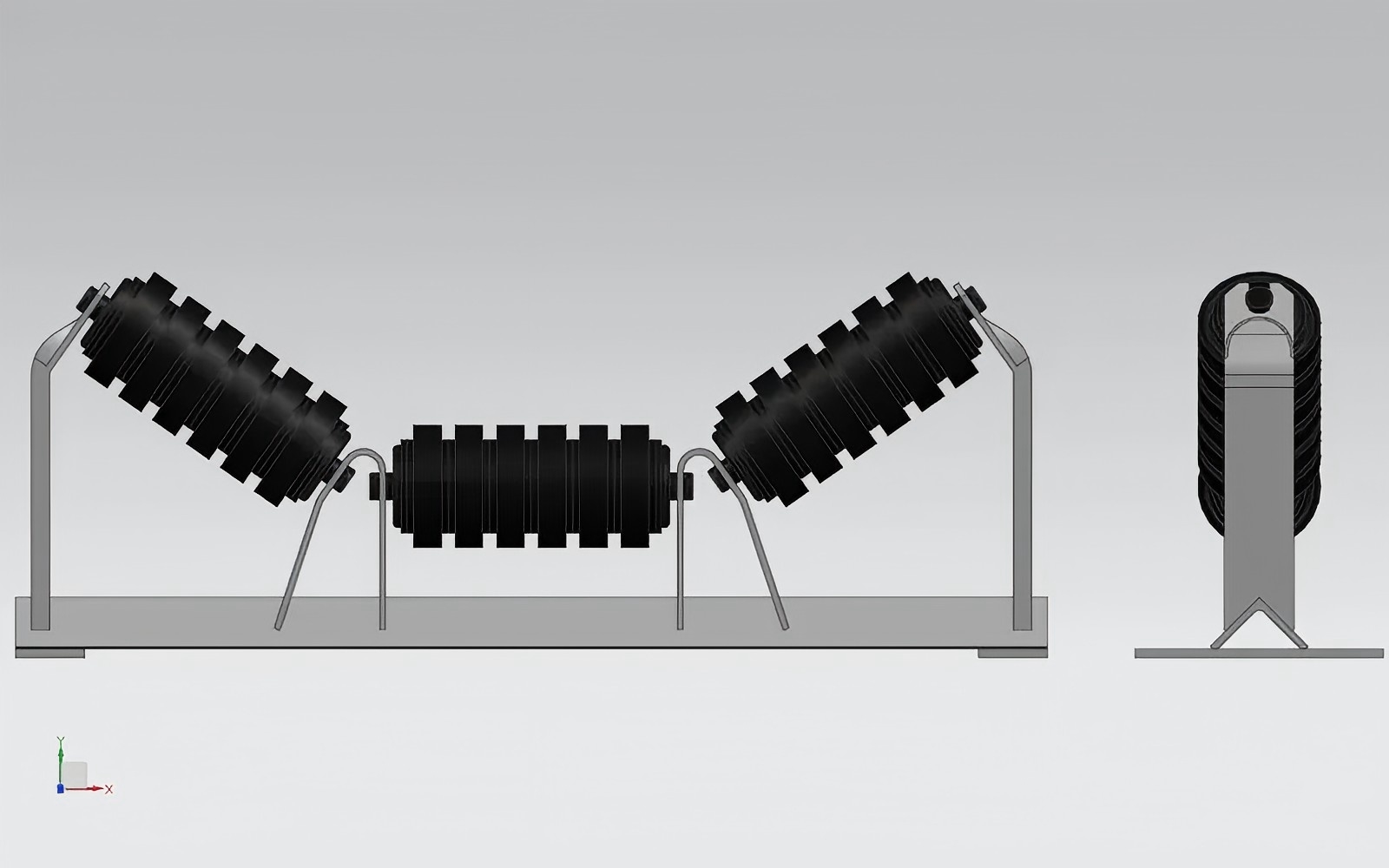 Impact-roller-with-natural-rubber-on-belt-machine