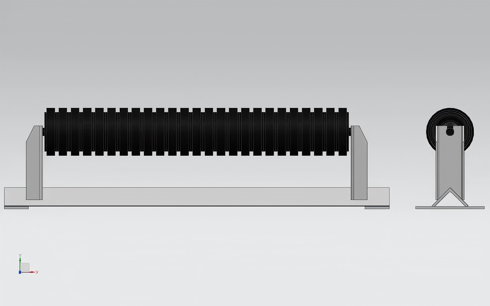 Parallel-single-roll-rubber-impact-roller