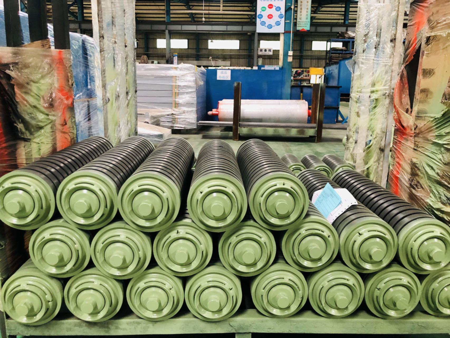 Rubber coated rollers