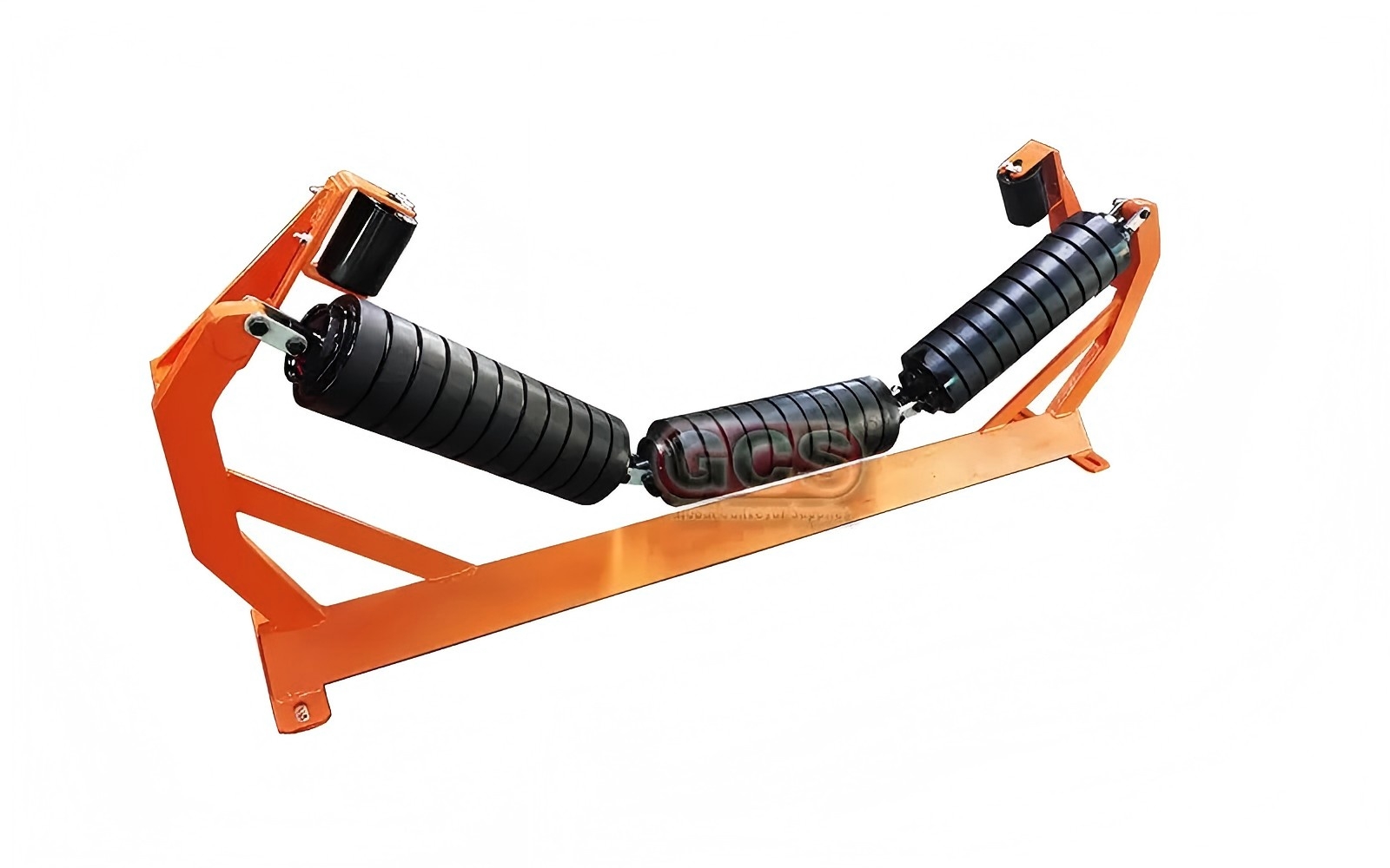 Trough-roller-with-rubber-impact-roller
